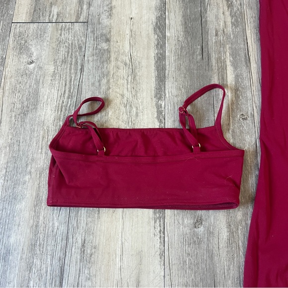 Monday Body Olympic Sports Bra and Melrose Flare Leggings in Burgundy SET - Picture 9 of 9